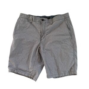 Banana Republic Men's Size 32 Aiden Short Gray Houndstooth Mini Dot 100% Cotton
